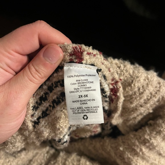 Oversized Plaid Turtleneck Poncho - Picture 5 of 5